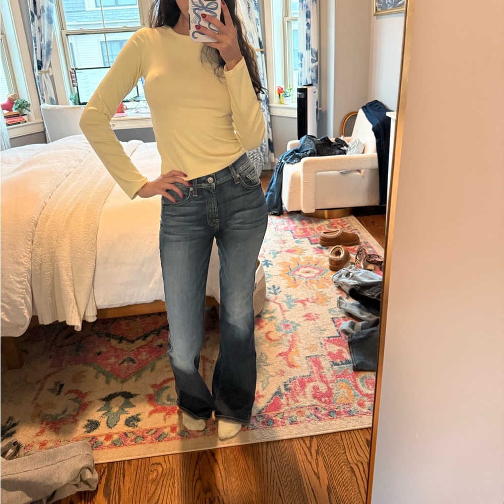 7 For All Mankind Dark Blue High Waist Jeans
